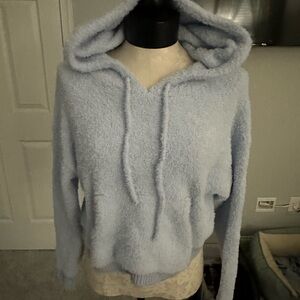 Mauby Light Blue Fuzzy Hoodie Sweater